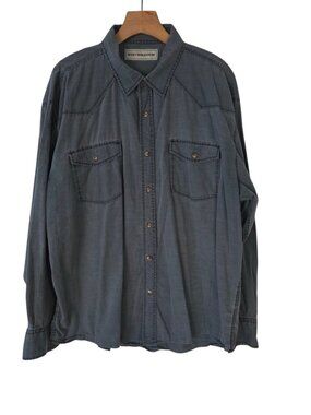 Bit & Bridle Pearl Snap Western‎ Cowboy Shirt  Gray Mens 2XL